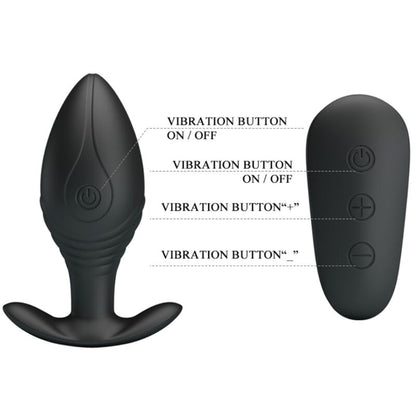 PRETTY LOVE - VIBRADOR RECARREGVEL REGINA ANAL PLUG PRETO