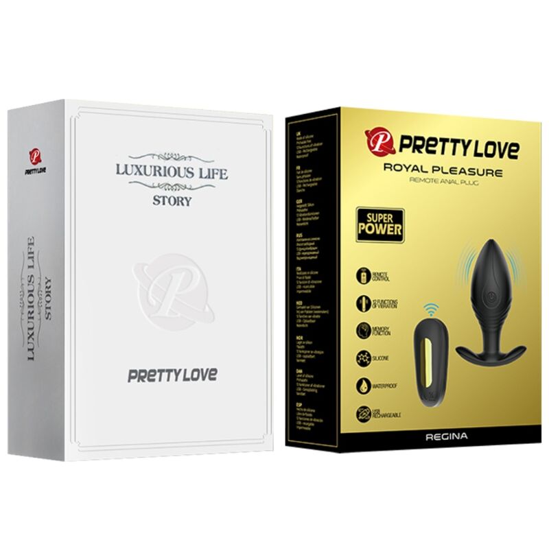 PRETTY LOVE - VIBRADOR RECARREGVEL REGINA ANAL PLUG PRETO