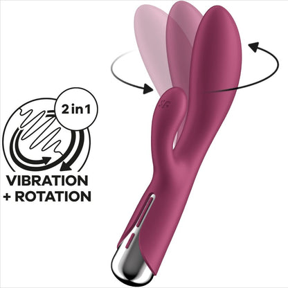 SATISFYER - COELHO GIRATÓRIO 1 CLITÓRIS E ESTIMULAO DE PONTO G VERMELHO