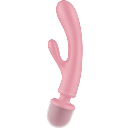 SATISFYER - TRIPLE LOVER RABBIT VIBRADOR MASSAGER ROSA