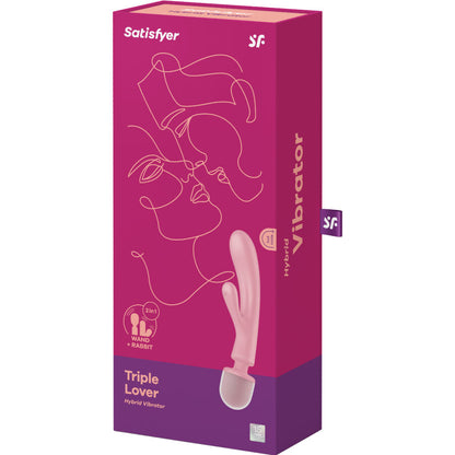 SATISFYER - TRIPLE LOVER RABBIT VIBRADOR MASSAGER ROSA