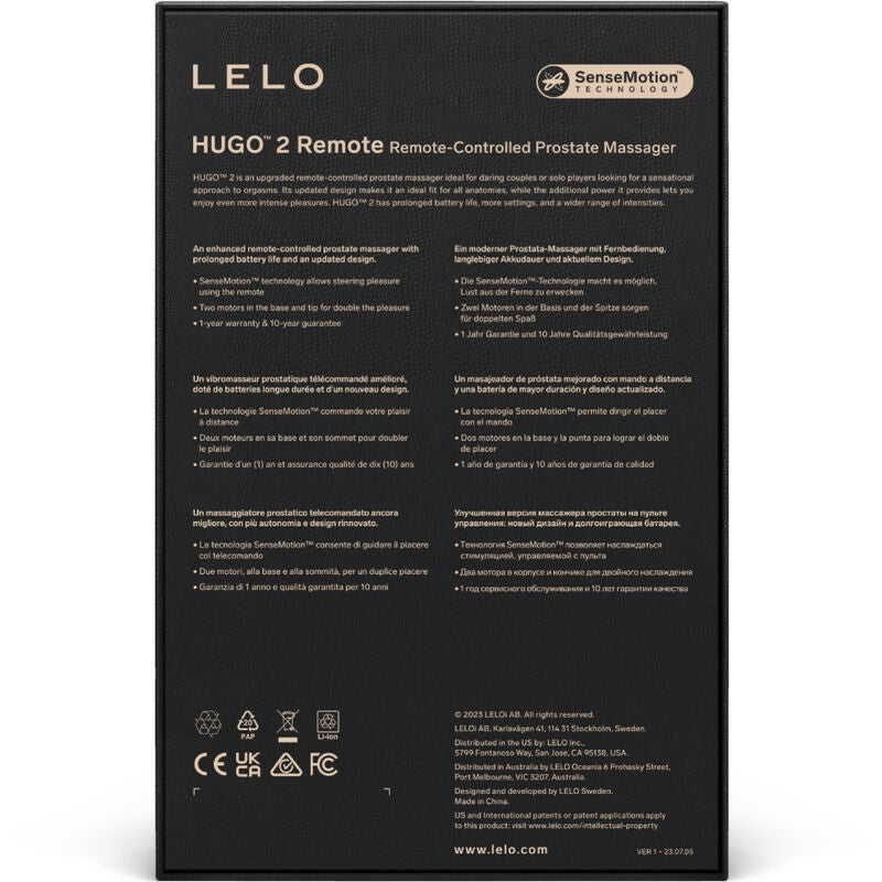 LELO - HUGO 2 VERDE MASSAGEADOR DE PRÓSTATA COM CONTROLE REMOTO