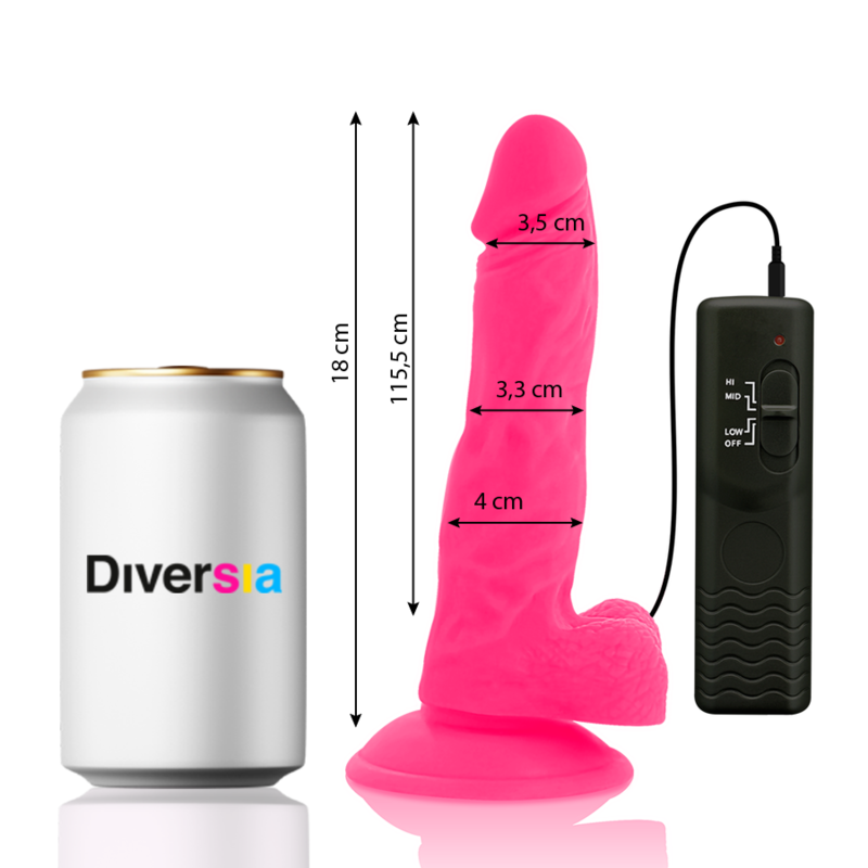 FLEXIBLE DILDO WITH PINK VIBRATION 18 CM