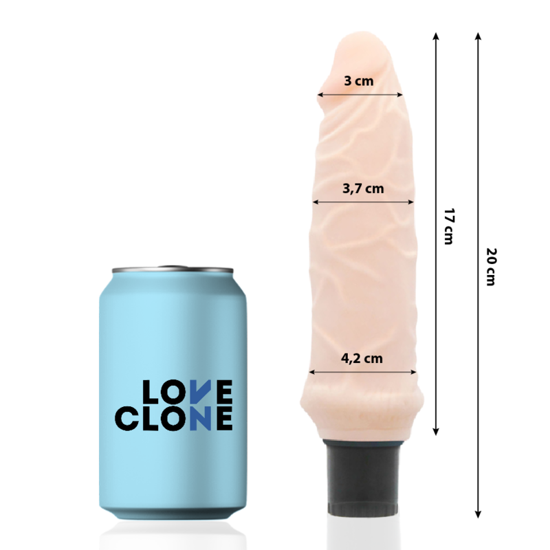 LOVECLONE - VIBRADOR AUTO LUBRIFICANTE IVAR 20 CM -O- 3.7 CM