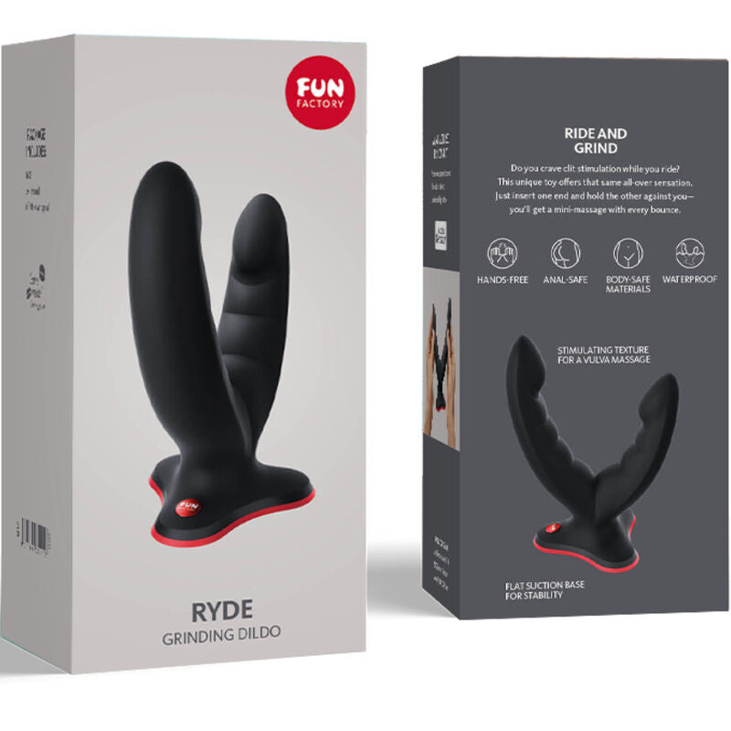 FUN FACTORY - RYDE DILDO DUPLO E MASSAGER VERDE