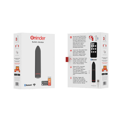 ONINDER - BERLIN BULLET VIBRADOR PRETO 9 MODOS 8,5 X 2 CM - APLICATIVO GRATUITO