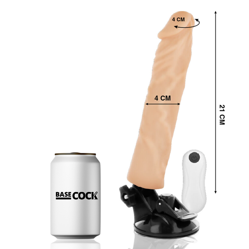 BASECOCK - VIBRADOR REALÍSTICO 21 CM (COM CONTROLO REMOTO)