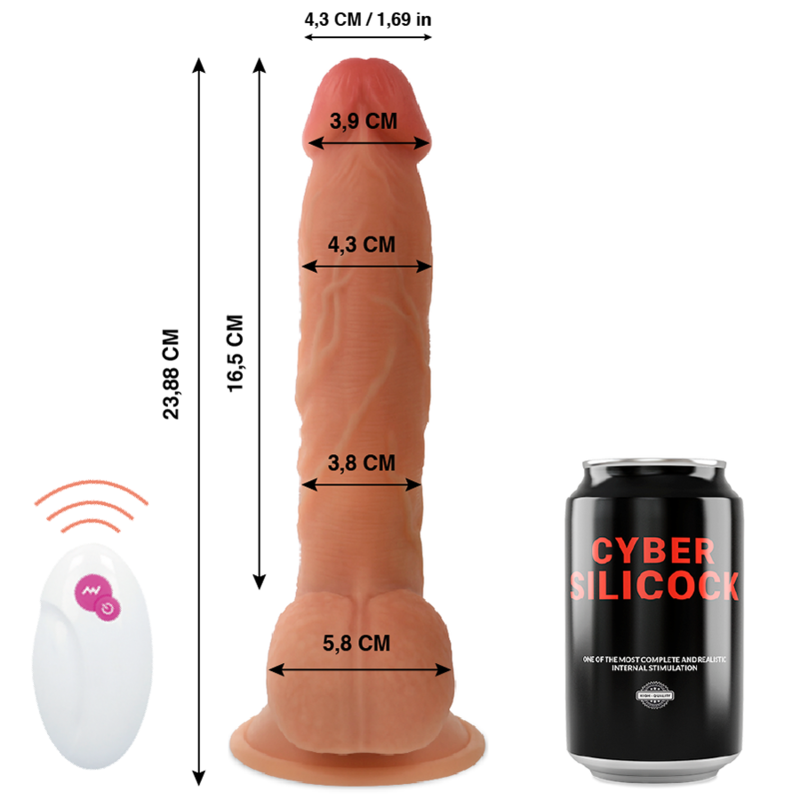 CYBER SILICOCK - DILDO REALÍSTICO BEN MASTER C/ CONTROLO REMOTO 23.88 CM