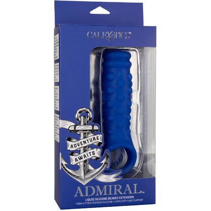 CALEXOTICS - ADMIRAL CAPA PARA PÊNIS COM FRISAS SILICONE LÍQUIDO AZUL