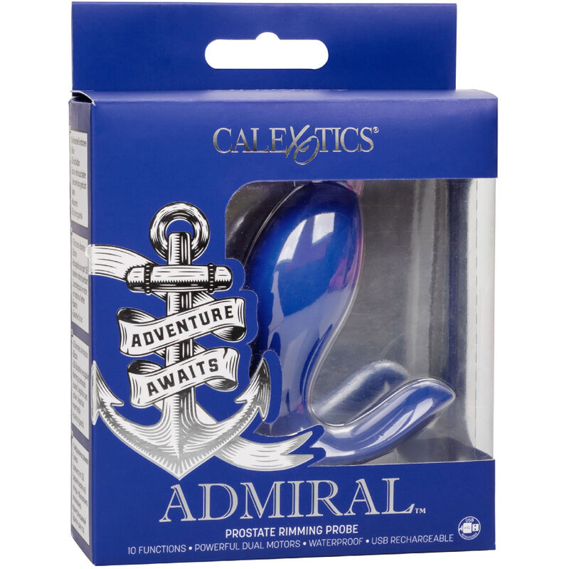 CALEXOTICS - ADMIRAL ESTIMULADOR DE PRÓSTATA E VIBRADOR RIMMING AZUL