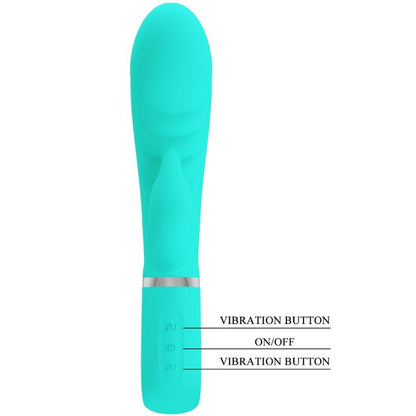 PRETTY LOVE - VIBRADOR PRESCOTT MULTIFUNÕES G-SPOT AQUA VERDE