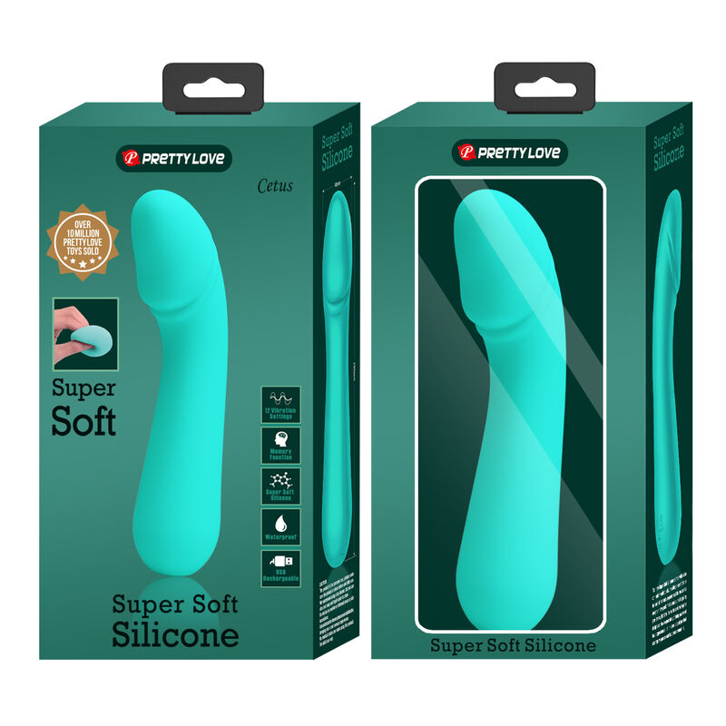 PRETTY LOVE - VIBRADOR RECARREGVEL CETUS AQUA VERDE