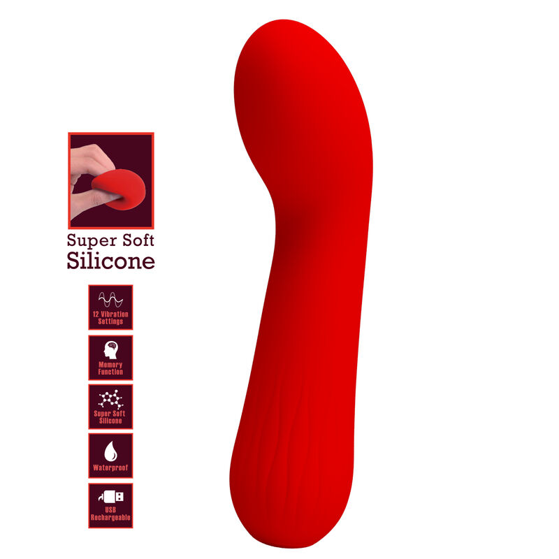 PRETTY LOVE - VIBRADOR RECARREGVEL FAUN VERMELHO