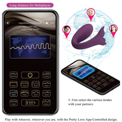 PRETTY LOVE - JAYLEEN VIBRADOR APP CONTROLE REMOTO ROXO