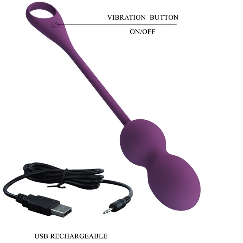 PRETTY LOVE - ELVIRA KEGEL BALLS APP CONTROLE REMOTO ROXO