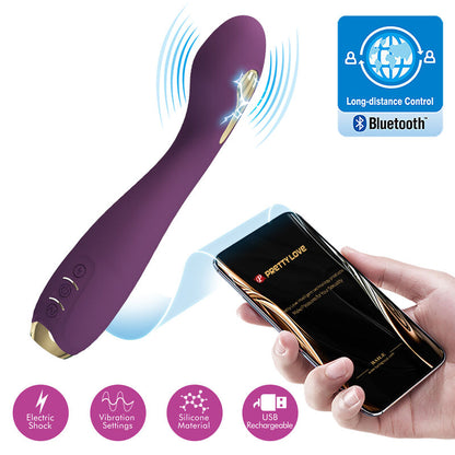 PRETTY LOVE - VIBRADOR HECTOR ELECTROSHOCK POR APP CONTROL ROXO