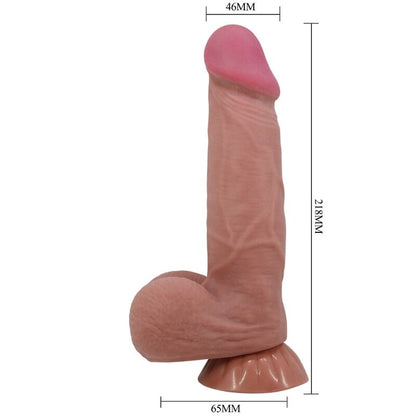 PRETTY LOVE - SÉRIE SLIDING SKIN DILDO REALÍSTICO COM VENTOSA DESLIZANTE DE PELE MARROM 20,6 CM