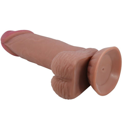 PRETTY LOVE - SÉRIE SLIDING SKIN DILDO REALÍSTICO COM VENTOSA DESLIZANTE PELE MARROM 19,4 CM