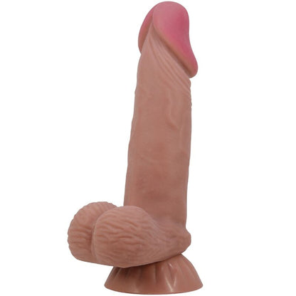 PRETTY LOVE - SÉRIE SLIDING SKIN DILDO REALÍSTICO COM VENTOSA DESLIZANTE PELE MARROM 19,4 CM