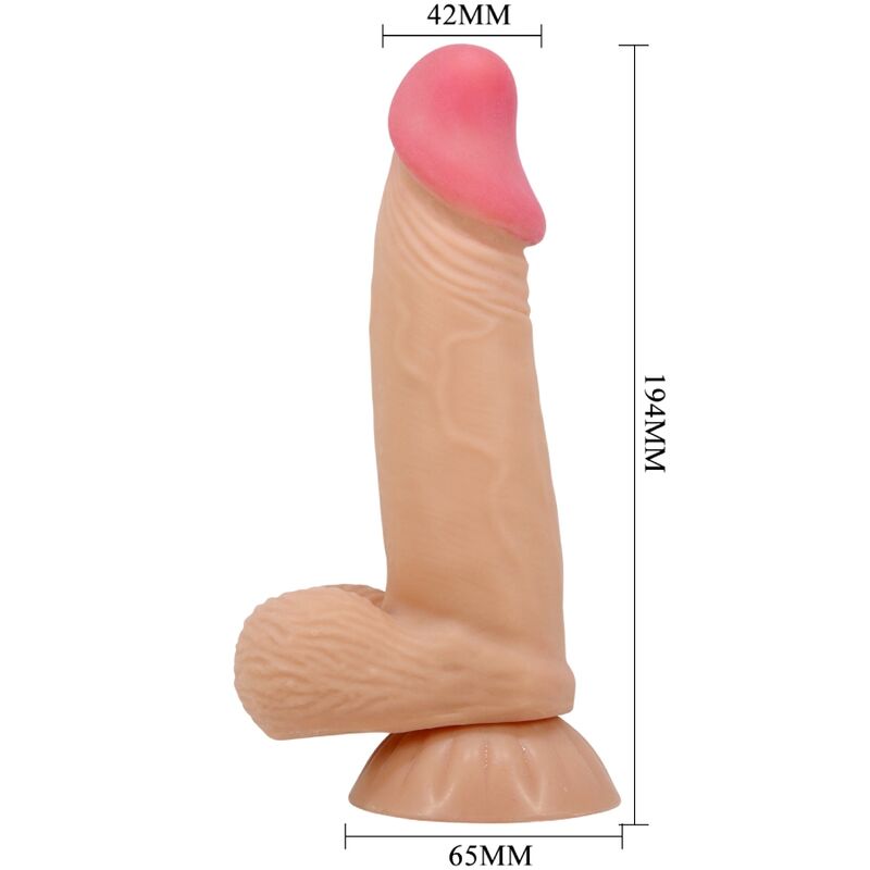 PRETTY LOVE - SÉRIE SLIDING SKIN DILDO REALÍSTICO COM VENTOSA DESLIZANTE PELE 19,4 CM