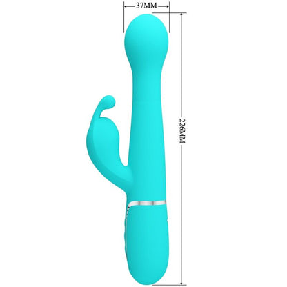 PRETTY LOVE - VIBRADOR COELHO DEJON 3 EM 1 MULTIFUNO AQUA VERDE