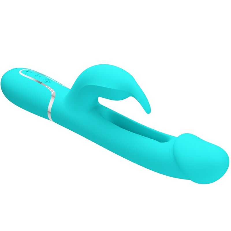 PRETTY LOVE - VIBRADOR COELHO DEJON 3 EM 1 MULTIFUNO AQUA VERDE