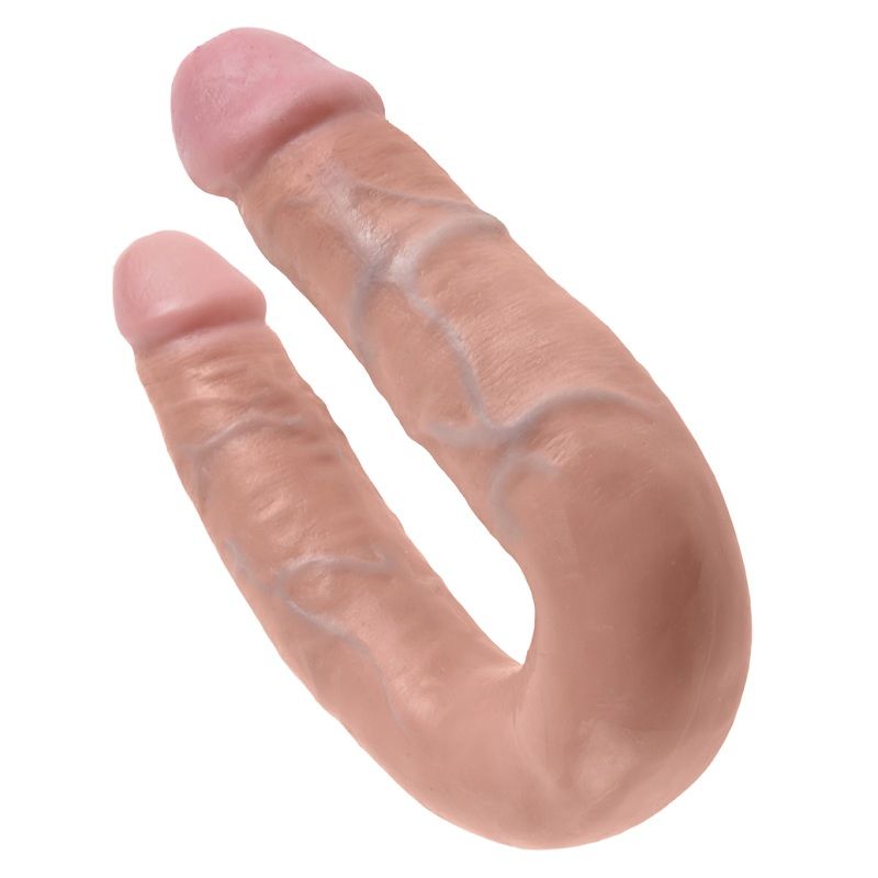 KING COCK - DILDO EM FORMA DE U MÉDIO DUPLO CARNE