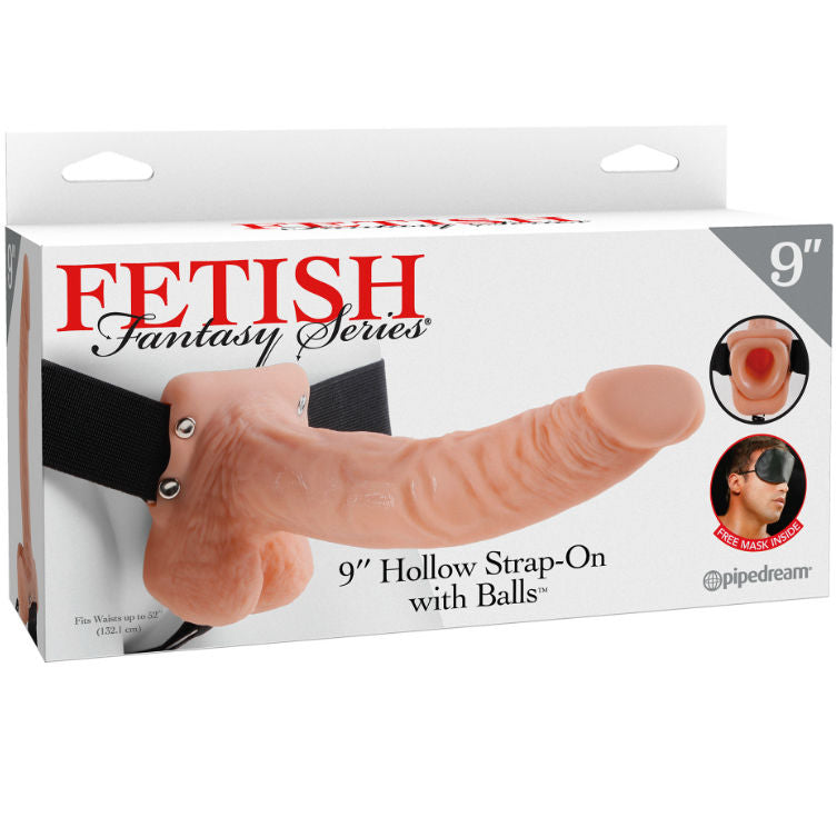 FETISH FANTASY SERIES - 9 STRAP-ON OCO COM BOLAS 22,9CM CARNE