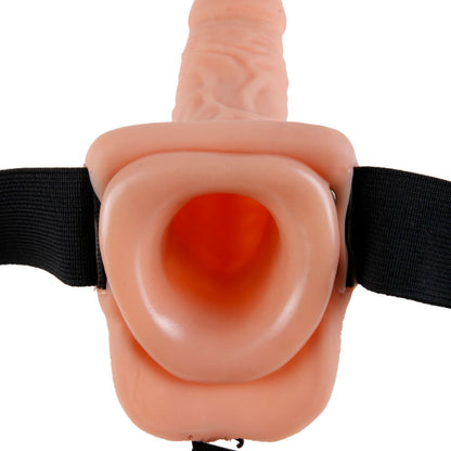 FETISH FANTASY SERIES - 11 HOLLOW STRAP-ON VIBRANDO COM BOLAS 27,9CM CARNE