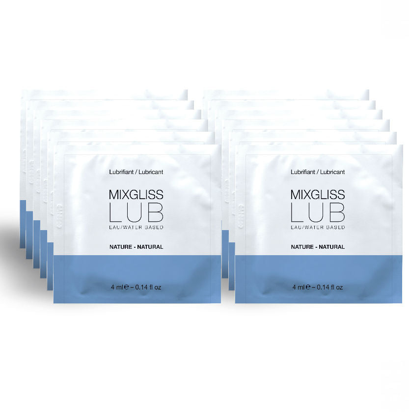 MIXGLISS - LUBRIFICANTE NATURAL BASE DE AGUA 12 DOSE ÚNICA 4 ML