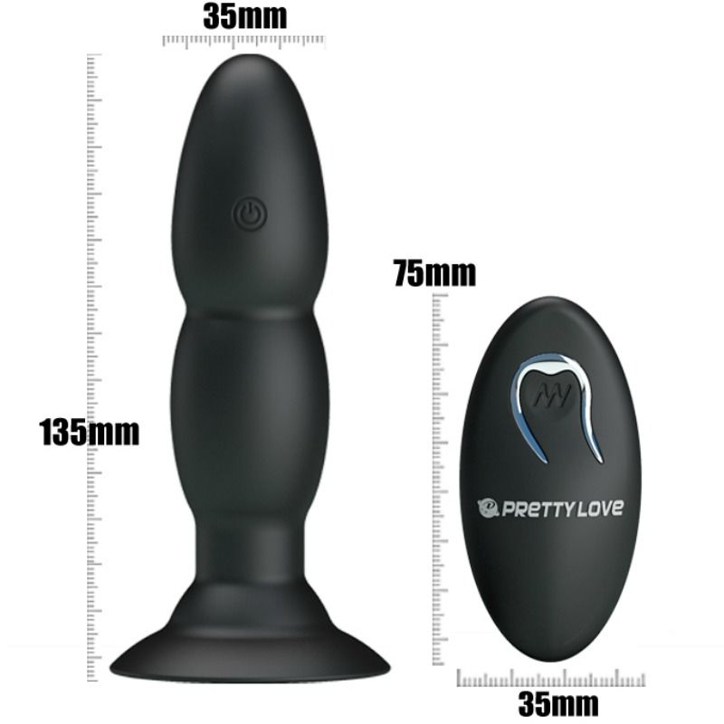 PRETTY LOVE - VIBRADOR LOVE PLUG E ROTAO POR CONTROLE REMOTO