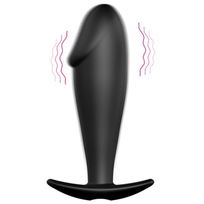 PRETTY LOVE - SILICONE ANAL PLUG FORMA DE PÊNIS E 12 MODOS DE VIBRAO PRETO