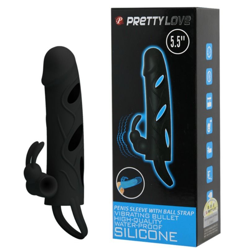 PRETTY LOVE - CAPA DE SILICONE COM VIBRAO 14 CM 1.0