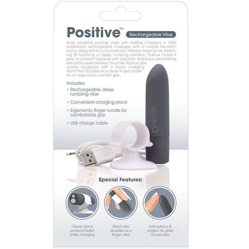 SCREAMING O - MASSAGER RECARREGVEL POSITIVO CINZA