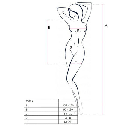 PASSION - MULHER BS025 BODYSTOCKING VESTIDO PRETO ESTILO TAMANHO ÚNICO