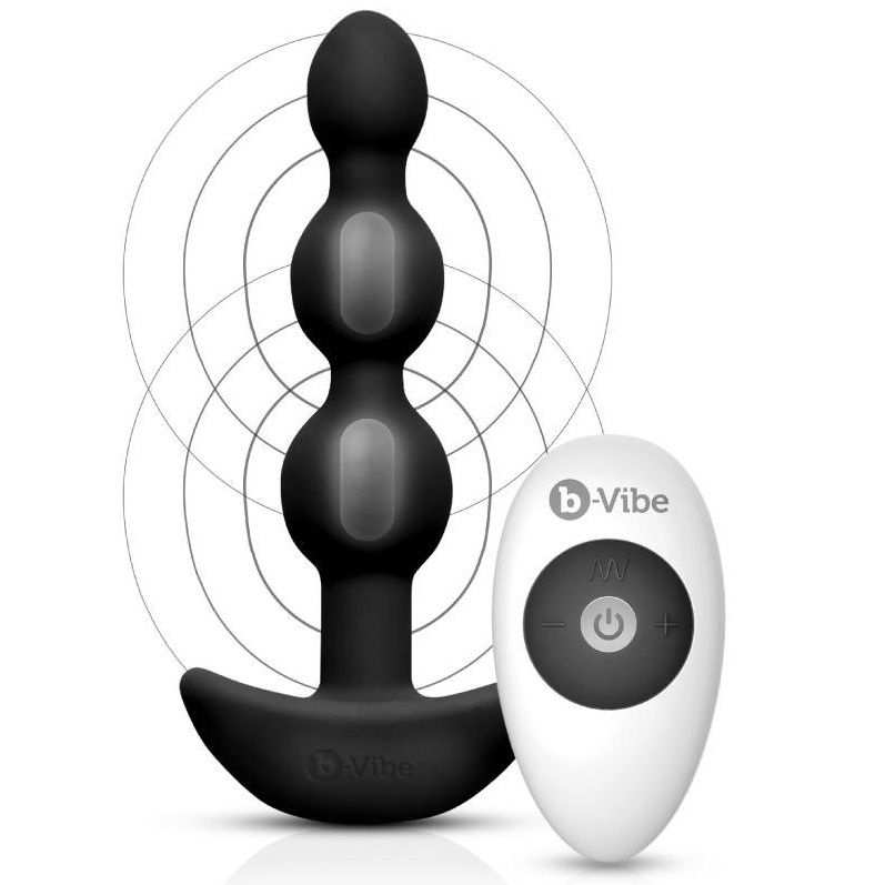 B-VIBE - TRIPLET ANAL CONTAS DE CONTROLE REMOTO PRETAS