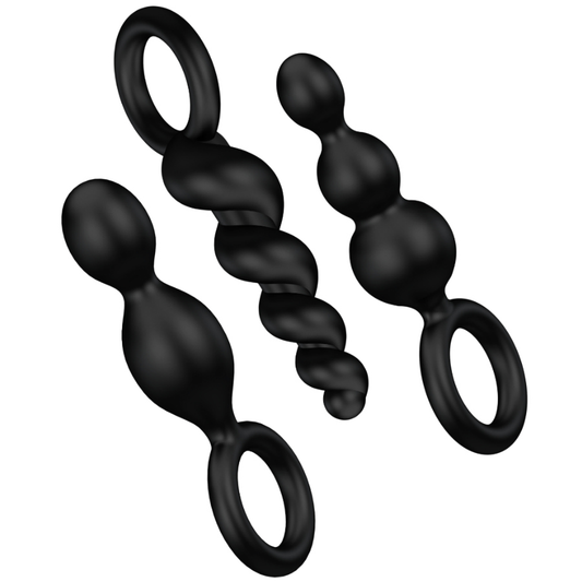 SATISFYER - CONJUNTO DE PLUGS ANAIS 3 PCS PRETO