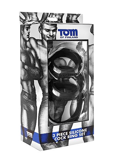 TOM OF FINLAND - CONJUNTO DE ANEL DE SILICONE DE 3 PEÇAS