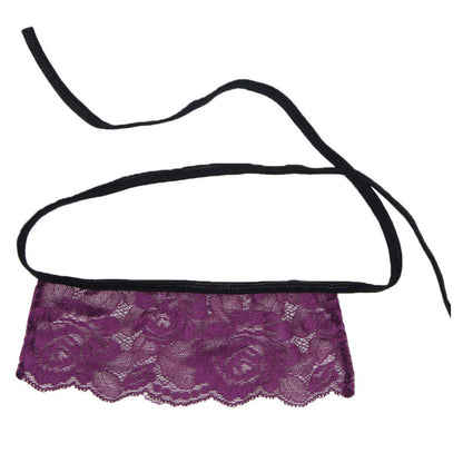 SUBBLIME - CORSET THONG E BLINDFOLD PRETO E ROXO S / M