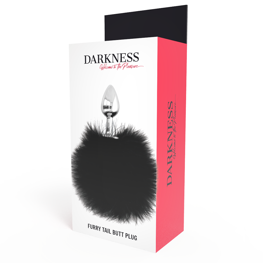 DARKNESS - PLUG ANAL EXTRA COM CAUDA PRETA 7 CM