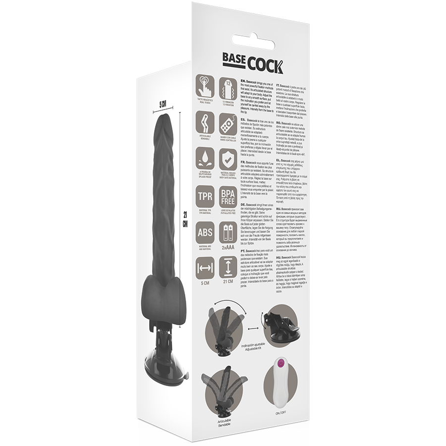 BASECOCK - VIBRADOR ARTICULÁVEL 21 CM (COM CONTROLE REMOTO)