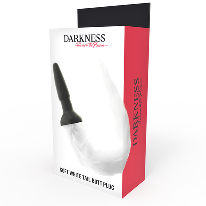 DARKNESS - PLUG ANAL DE SILICONE COM CAUDA BRANCA