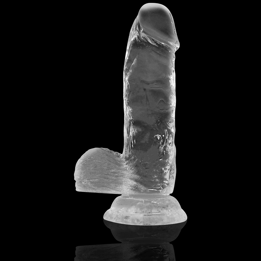 X RAY - DILDO TRANSPARENTE COM BOLAS 15.5 CM -O- 3.5 CM