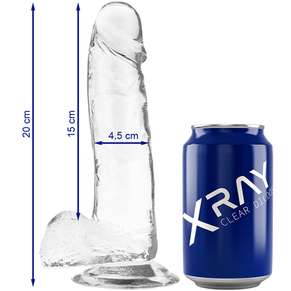 X RAY - DILDO TRANSPARENTE COM BOLAS 20 CM -O- 4.5 CM