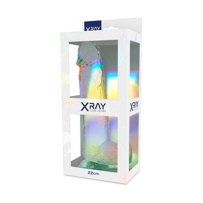 X RAY - DILDO TRANSPARENTE COM BOLAS 22 CM -O- 4.6 CM