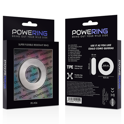 POWERING - ANEL PARA PÊNIS SUPER FLEXÍVEL E RESISTENTE 5,5CM PR06 TRANSPARENTE