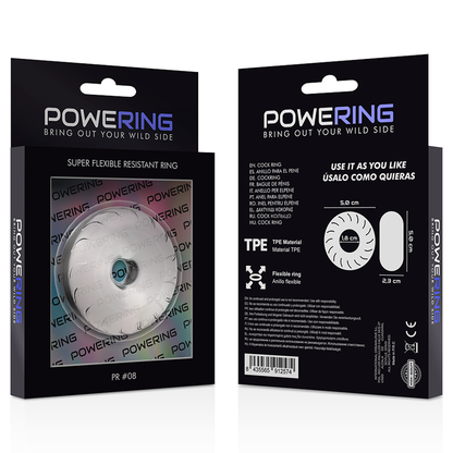 POWERING - ANEL PARA O PÉNIS SUPER FLEXÍVEL E RESISTENTE 5CM PR08 TRANSPARENTE