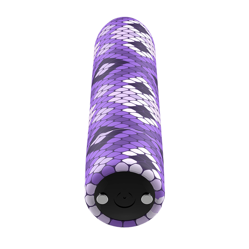 CUSTOM BULLETS - BALAS VIBRATÓRIAS ROXO EFEITO COBRA, RECARREGÁVEL 10V