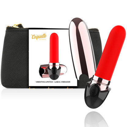 COQUETTE TOYS - BATOM RECARREGVEL VIBRADOR PRETO/ OURO