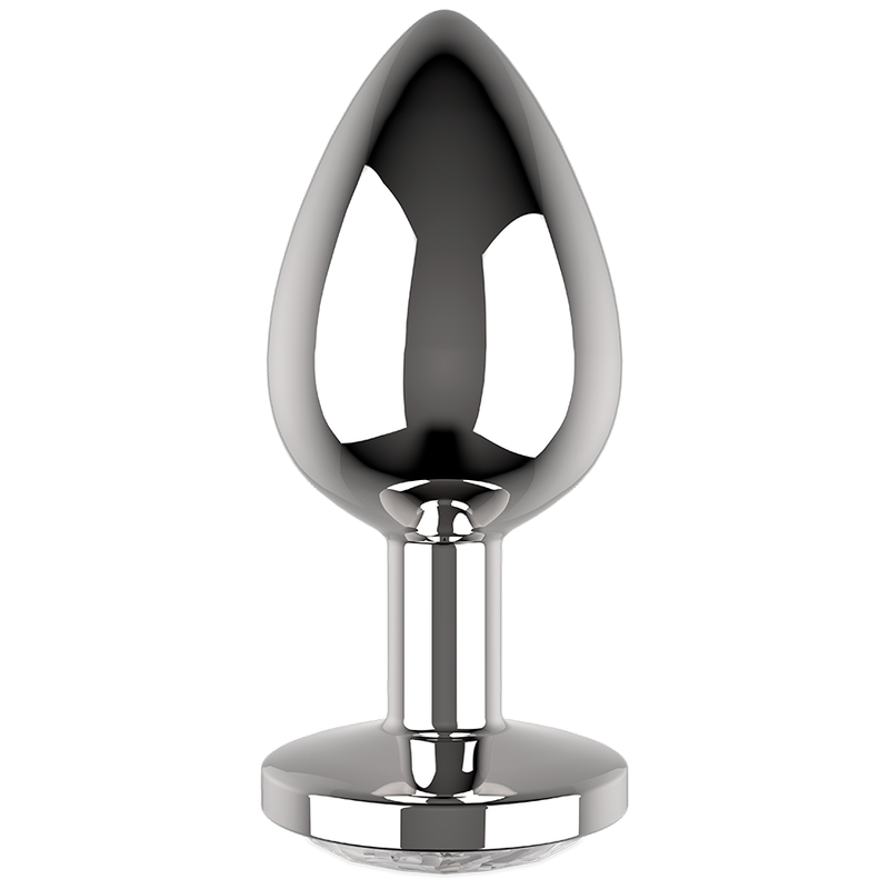 COQUETTE TOYS - PLUGUE ANAL METAL COR CLARO TAMANHO M 3,5 X 8 CM